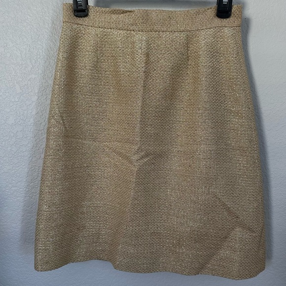 KATE SPADE | Cream & Gold Metallic Judy Pencil Skirt - Picture 5 of 8